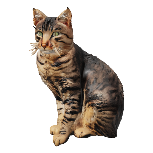Example AI 3D preview of a tabby cat figurine